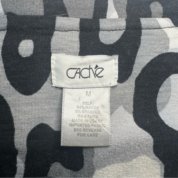 Cache Y2K Cheetah Cocktail Dress. Black and White. Size: Medium. - Picture 4 of 5